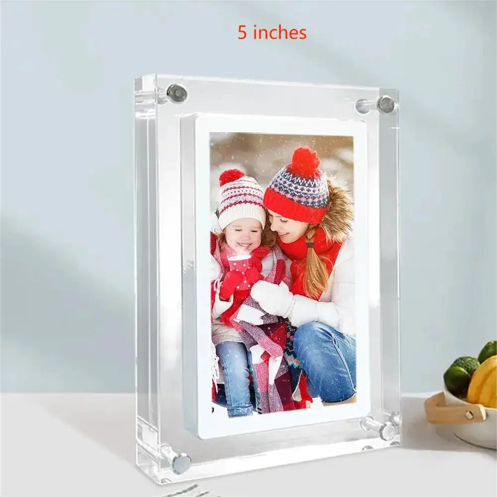 Acrylic Digital Photo Frame 5/7 Inches 1000mAh Automatically Rotate Display IPS Screen 4G Memory Battery Gravity Induction from PriceLows™