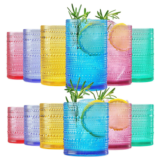 Madrid Acrylic Hobnail Lowball & Highball Glassware, Set of 12 from PriceLows™