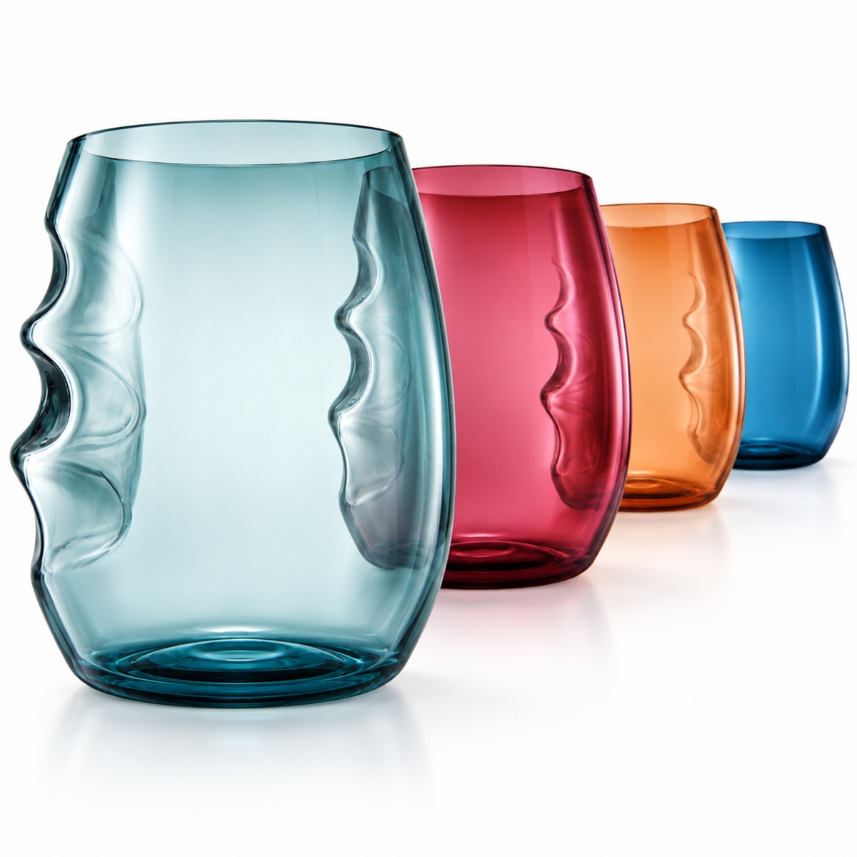 Acrylic Stemless Wine Glasses Set Of 4 Shatterproof