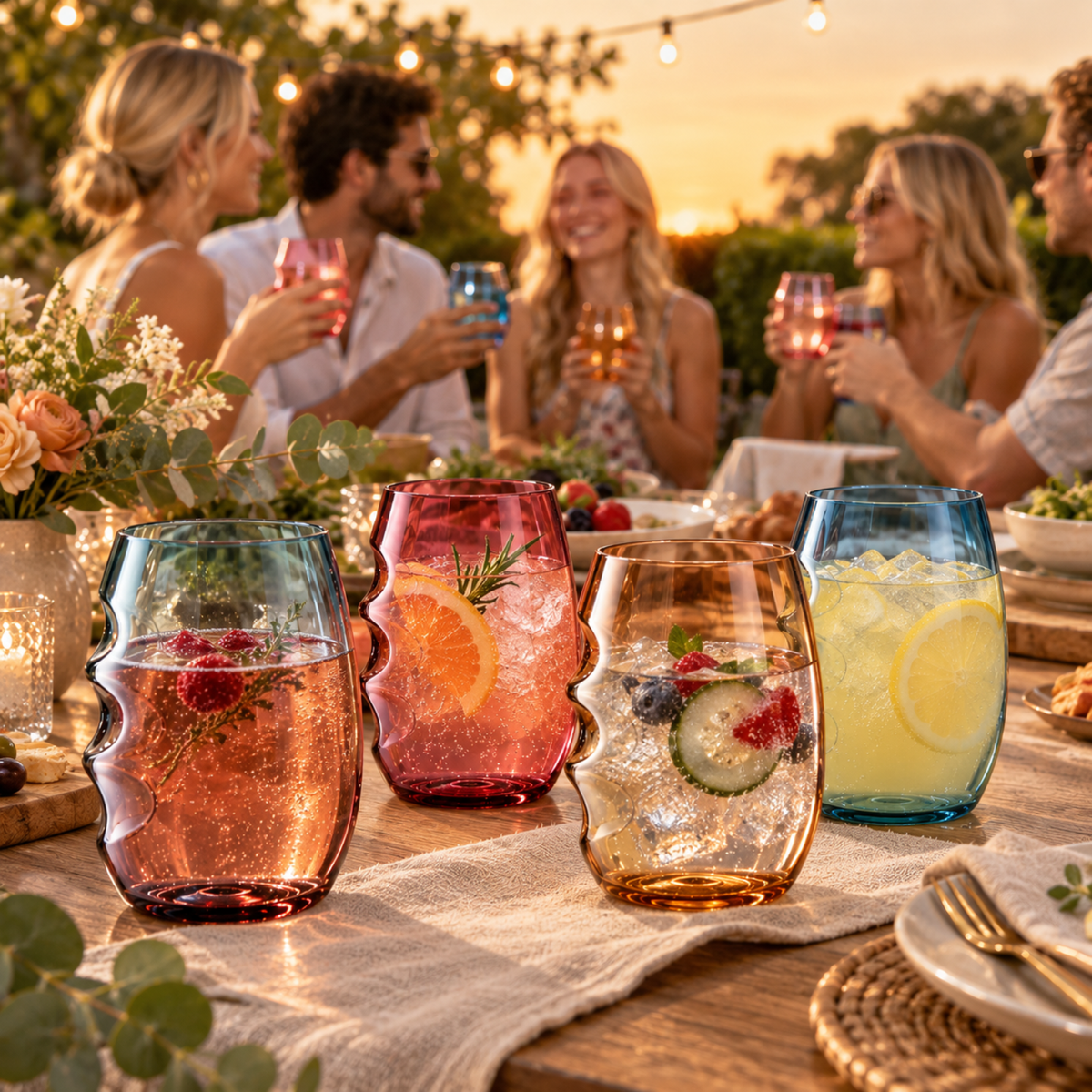 Acrylic Stemless Wine Glasses Set Of 4 Shatterproof