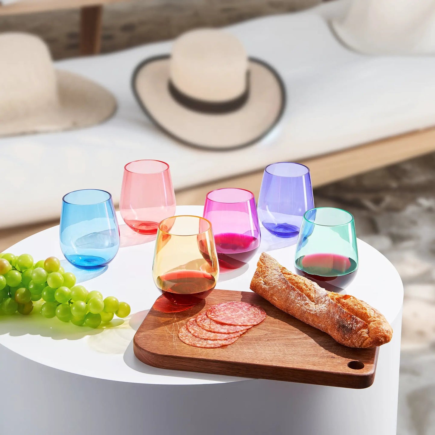 Madrid Acrylic Stemless Wine Glassware, Set of 12 from PriceLows™