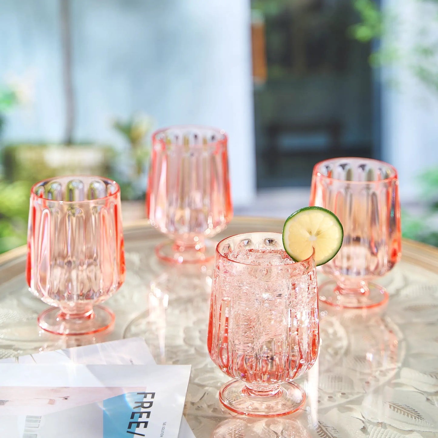 Madrid Acrylic Stemmed Wine Goblet Glassware, Set of 4 from PriceLows™