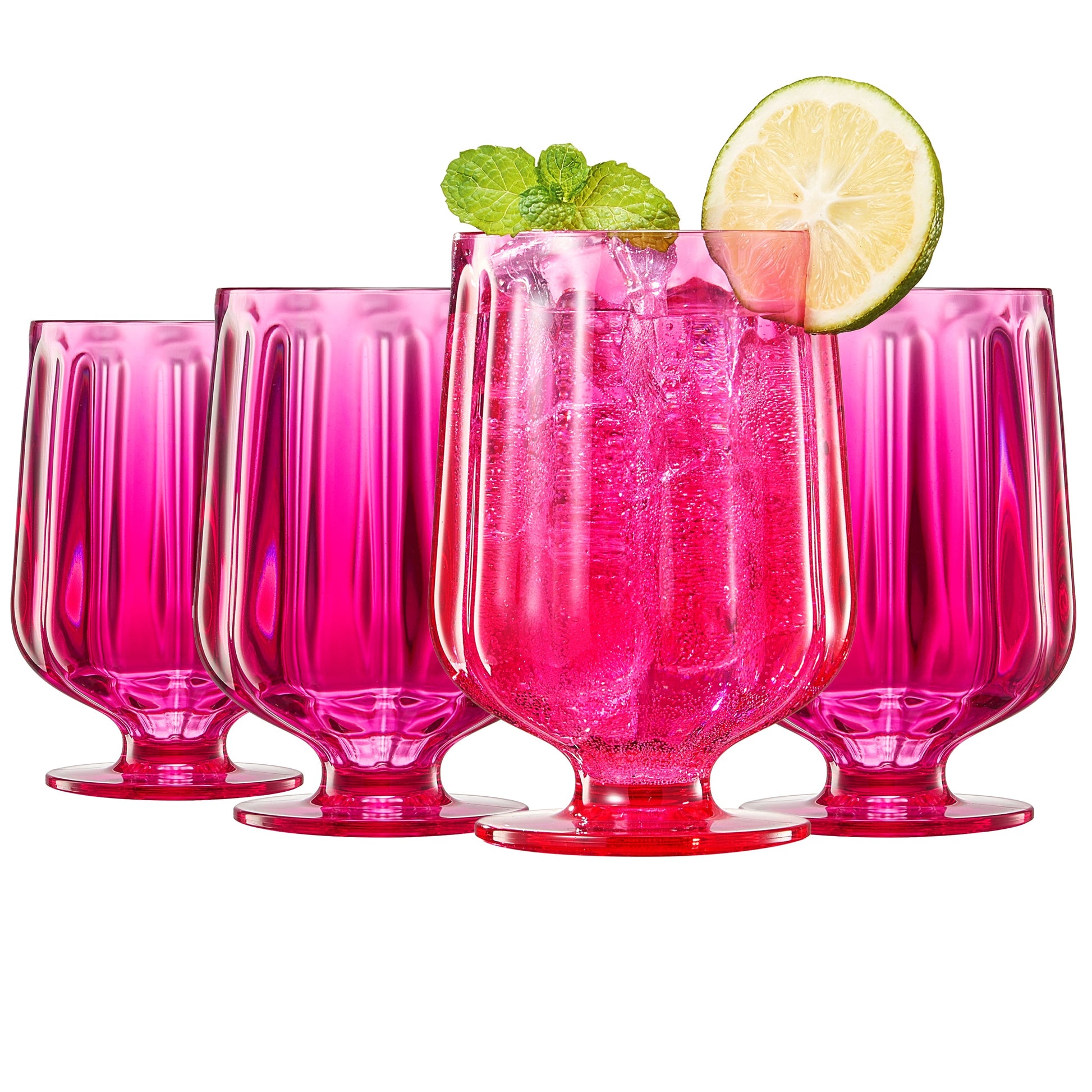 Madrid Acrylic Stemmed Wine Goblet Glassware, Set of 4 from PriceLows™
