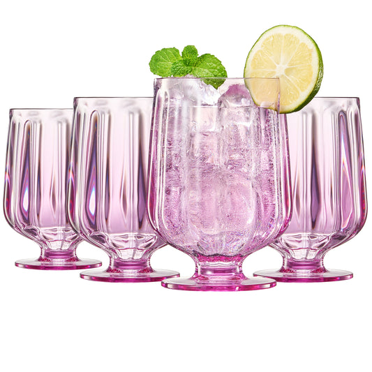 Madrid Acrylic Stemmed Wine Goblet Glassware, Set of 4 from PriceLows™