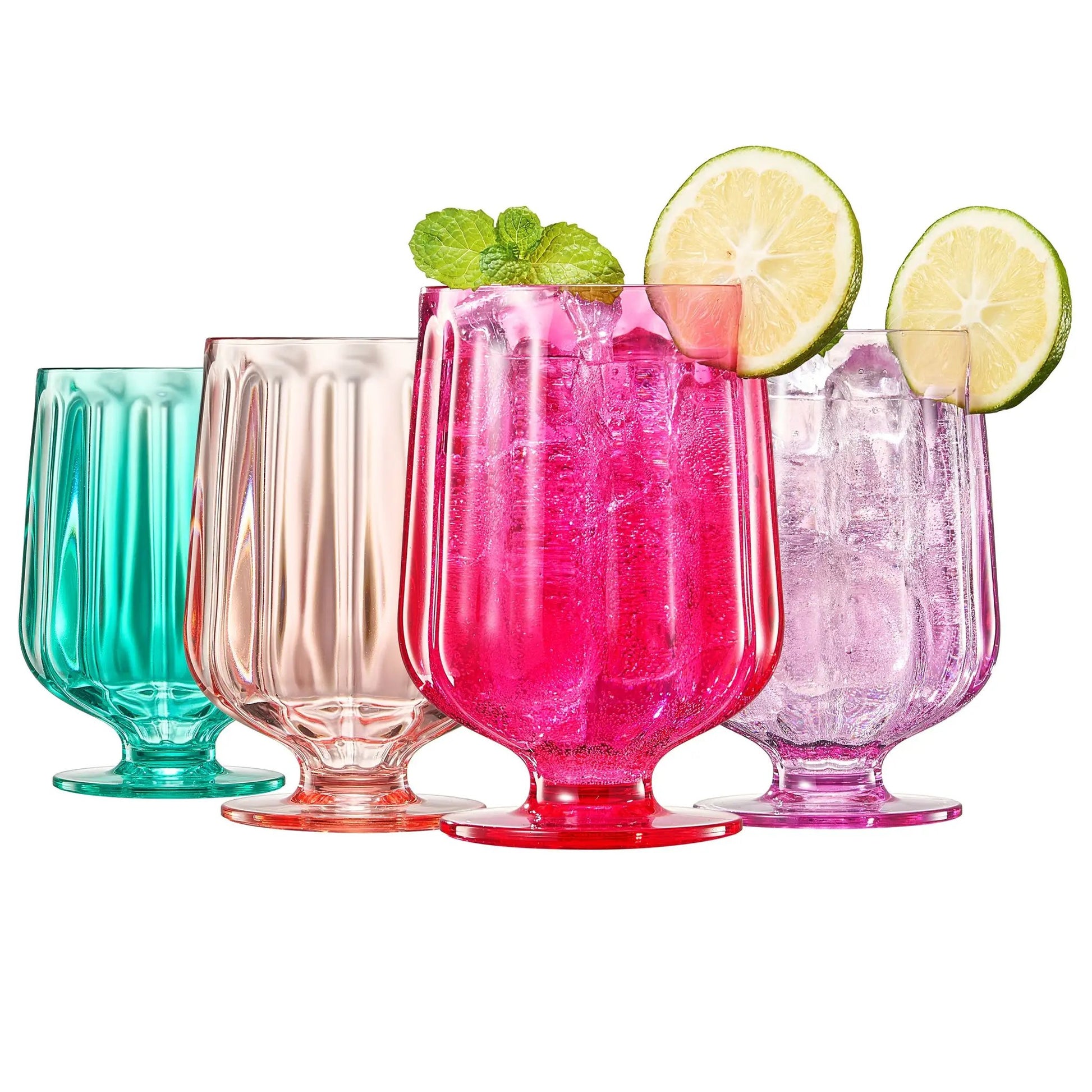 Madrid Acrylic Stemmed Wine Goblet Glassware, Set of 4 from PriceLows™