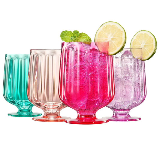 Madrid Acrylic Stemmed Wine Goblet Glassware, Set of 4 from PriceLows™