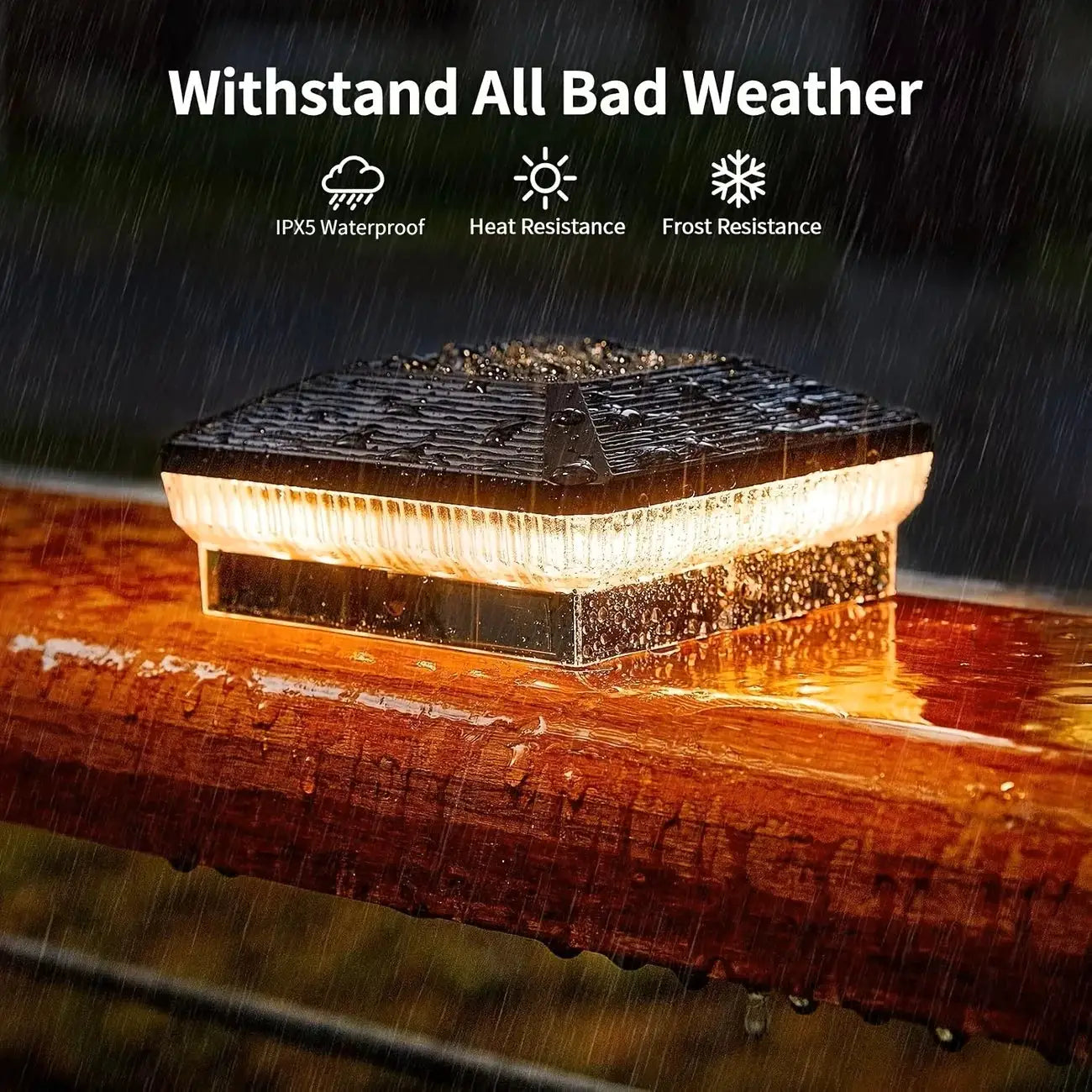 6/12 Pack 4x4 Solar Post Lights Outdoor, 40 LEDs 30 Lumens Fence Post Solar Lights Outdoor with 3 Modes from PriceLows™