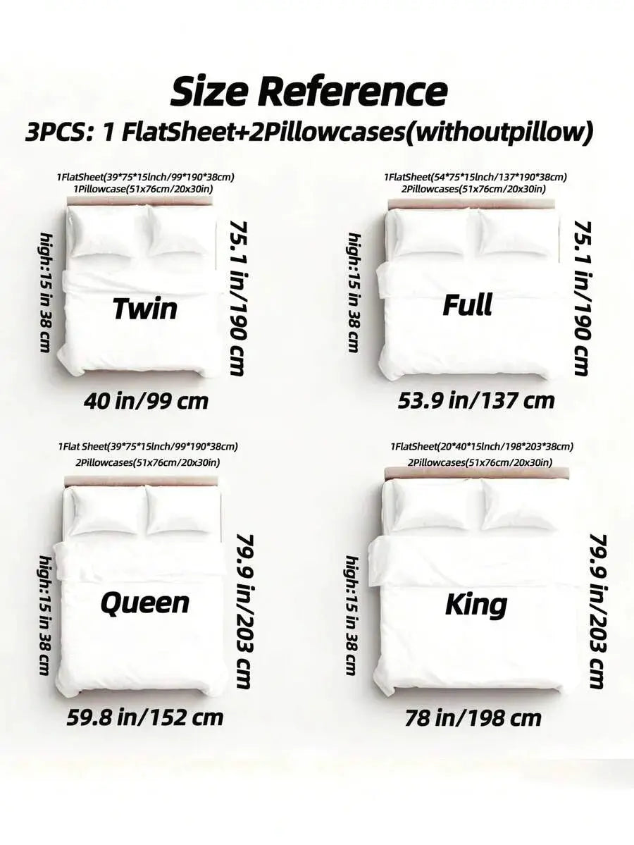 Microfiber Satin Sheets | 80 Thread Count | Silky Soft Feel | Three Piece Set