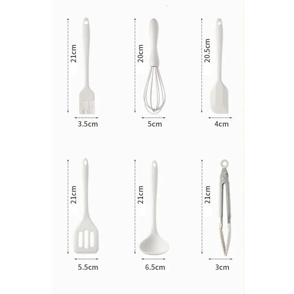 6-Piece Mini Silicone Kitchen Utensil Set - Heat-Resistant Non-Stick Kitchen Tools, Includes Spatula, Scraper, Whisk, Food Tongs from PriceLows™