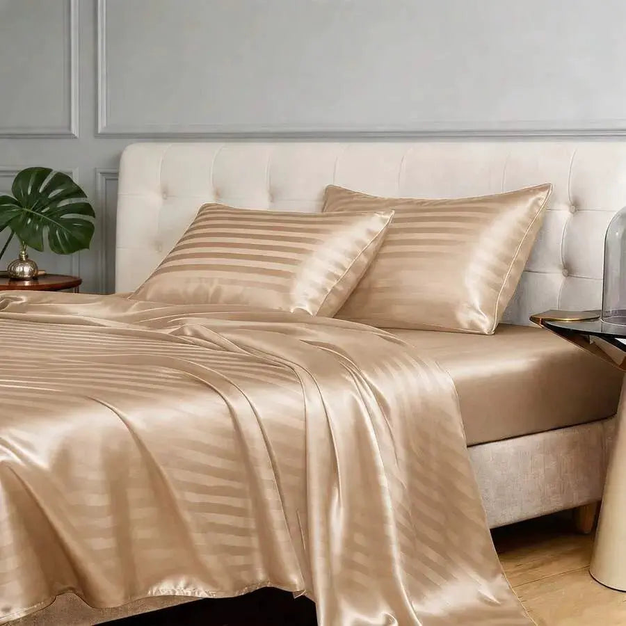 Satin Sheet Set | Cool Touch Microfiber | 4 Piece Bedding | Queen King Twin
