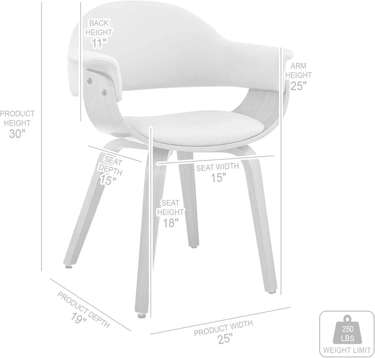 Adalyn Faux Leather Dining Room Accent Chair Gray Black Wood Base from PriceLows™