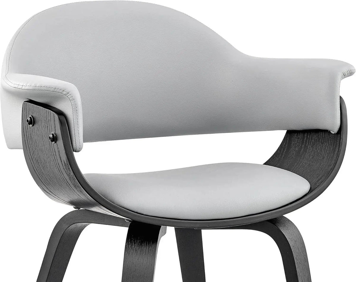 Adalyn Faux Leather Dining Room Accent Chair Gray Black Wood Base from PriceLows™