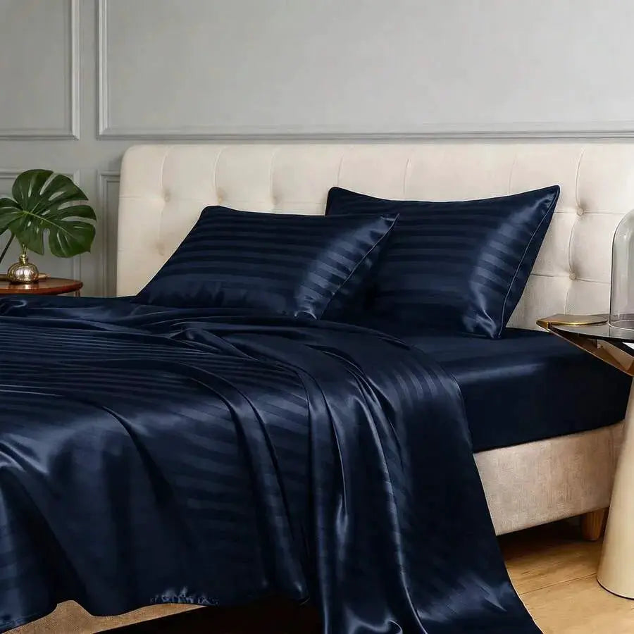 Satin Sheet Set | Cool Touch Microfiber | 4 Piece Bedding | Queen King Twin