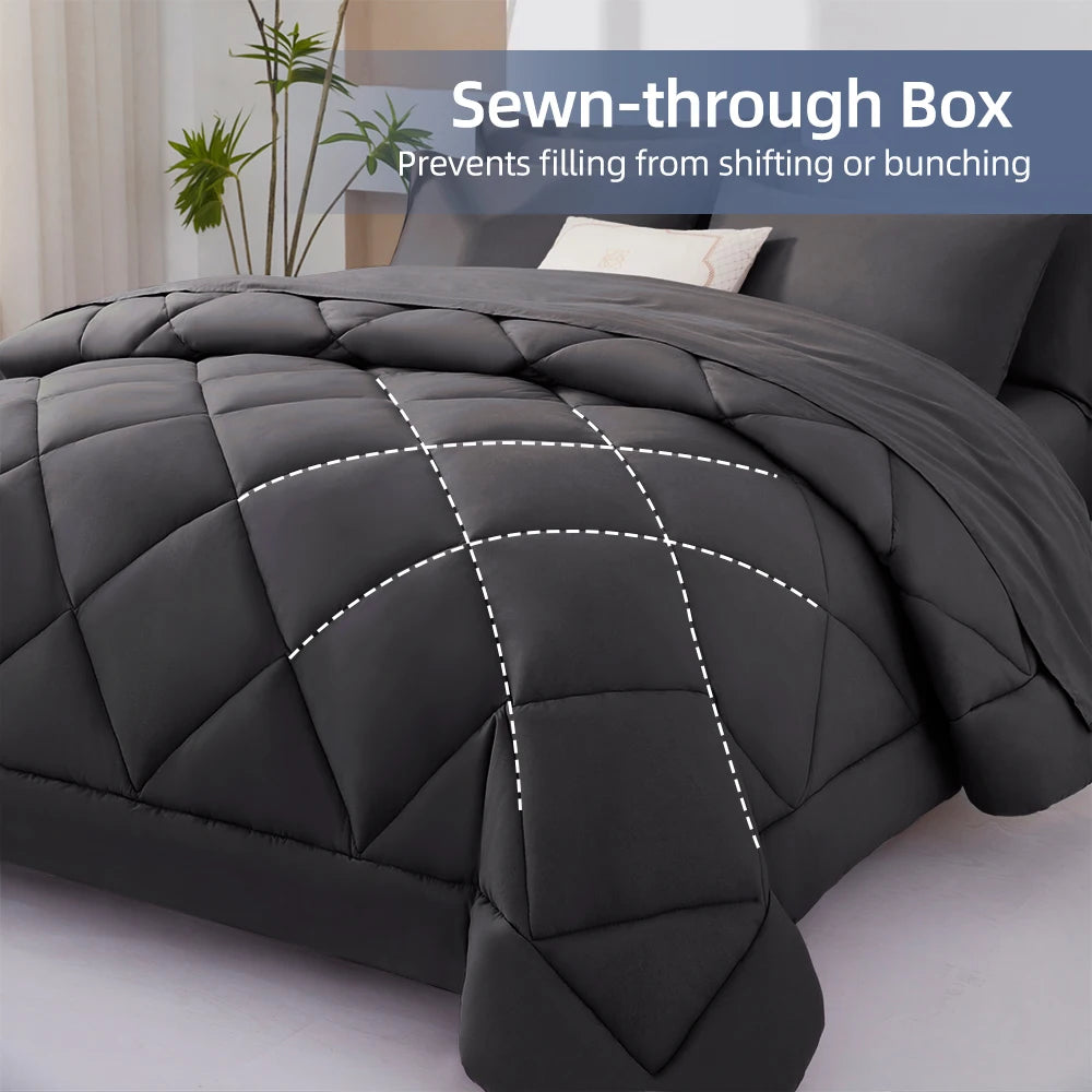 7 Pieces Bed in a Bag King Size, Fluffy Soft All Season Rustic Farmhouse Bedding with Full Sheets Set from PriceLows™
