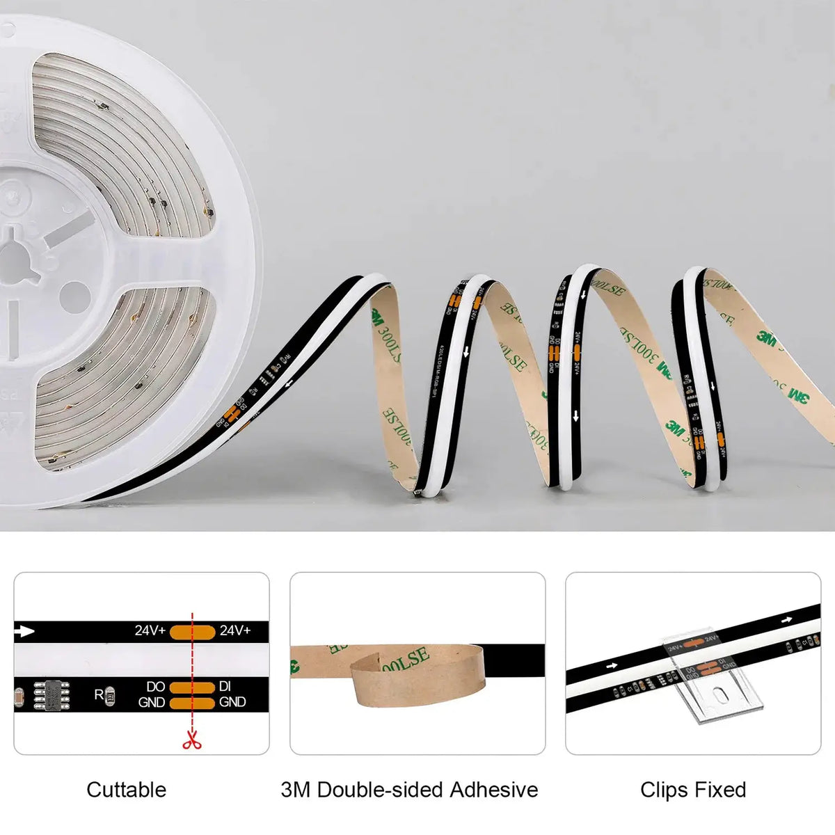 SPI COB LED Strip WS2811 RGB+IC Addressable 420LEDs/m Pixel Dream Color High Density Flexible FCOB Led Lights RA90 WS2812B from PriceLows™