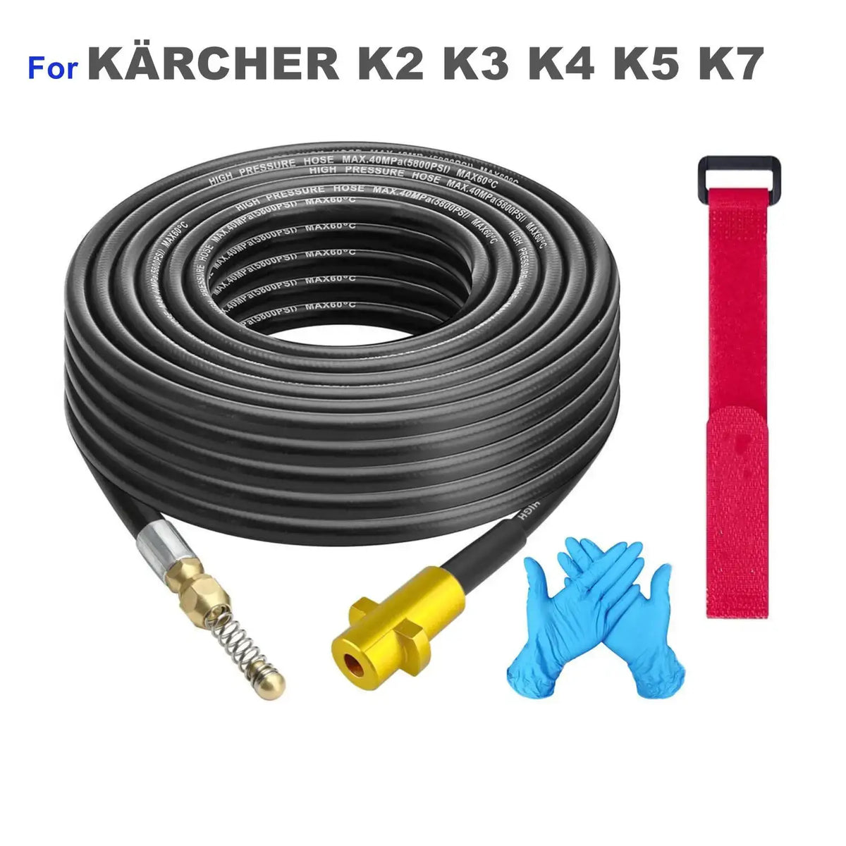 High Pressure Drain Hose | Copper Nozzle | Fits Karcher K2 K7 | 10 15 20 Meters