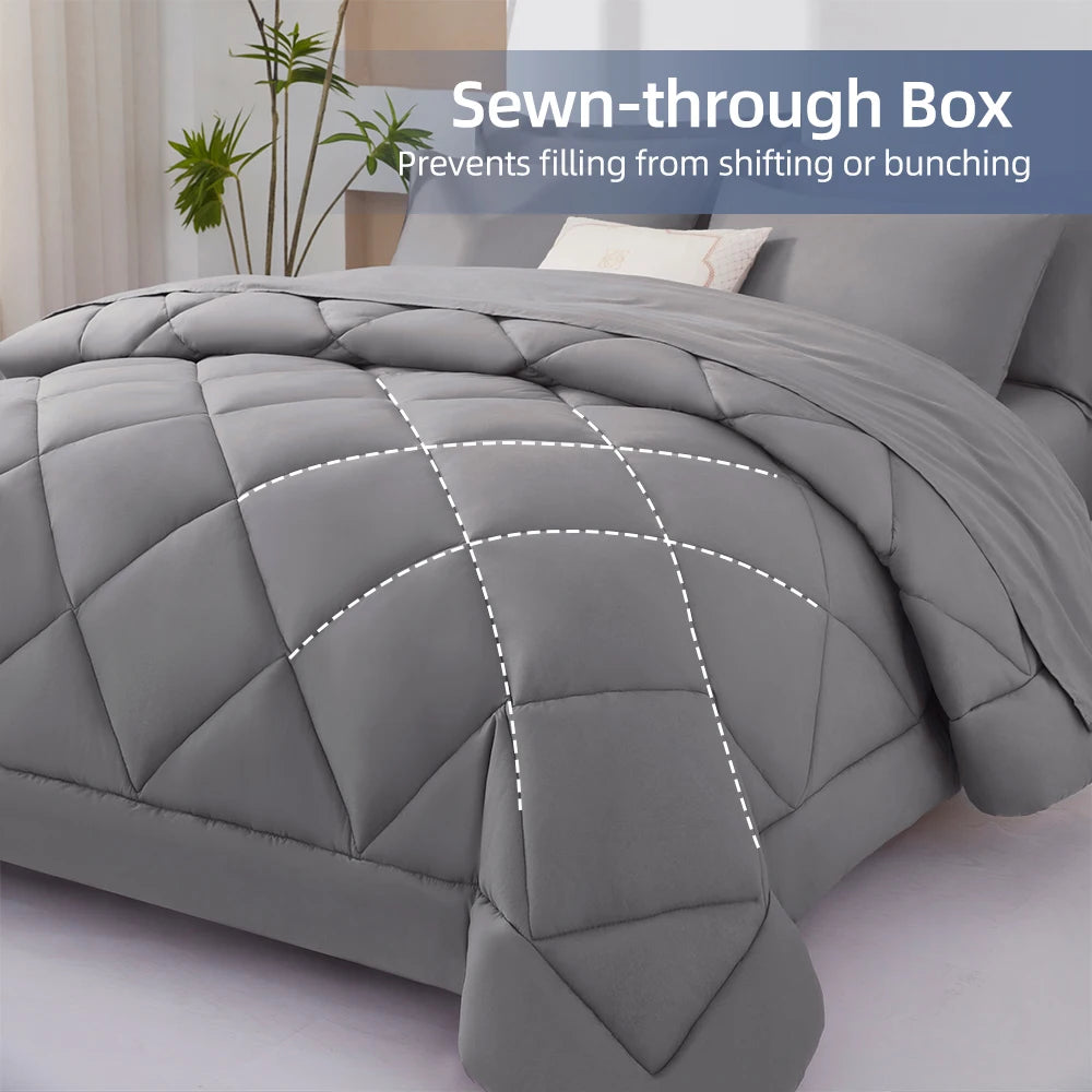 7 Pieces Bed in a Bag King Size, Fluffy Soft All Season Rustic Farmhouse Bedding with Full Sheets Set from PriceLows™