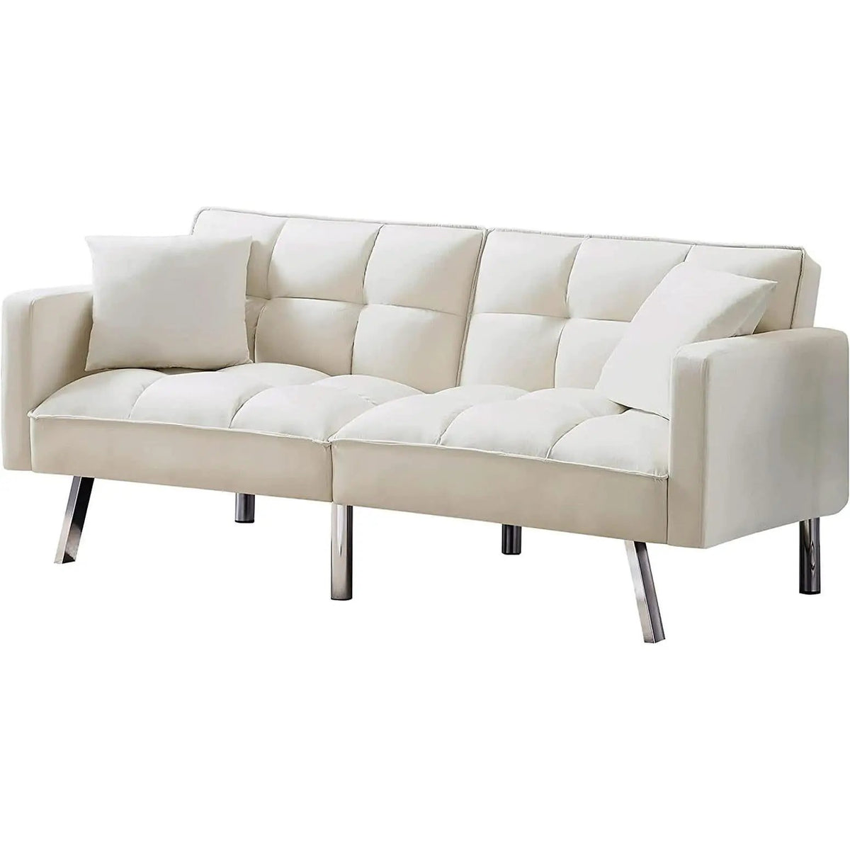 Adjustable Loveseat Sofa Bed With Split Back And Metal Legs from PriceLows™
