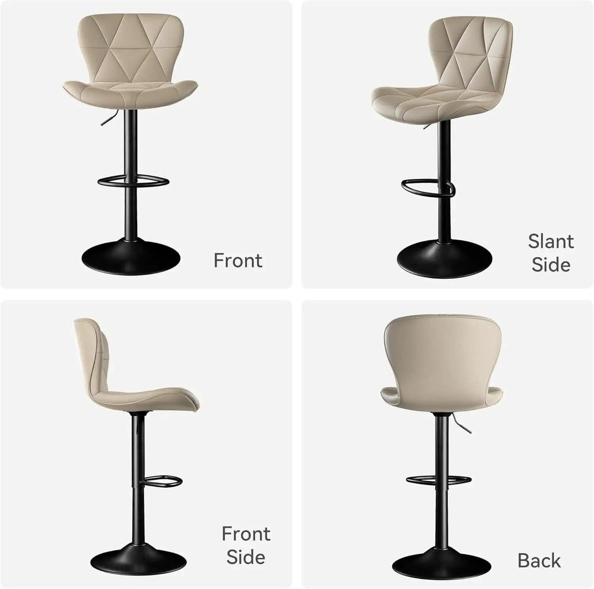 Adjustable Swivel Bar Stools Set of 2 in Khaki Finish from PriceLows™