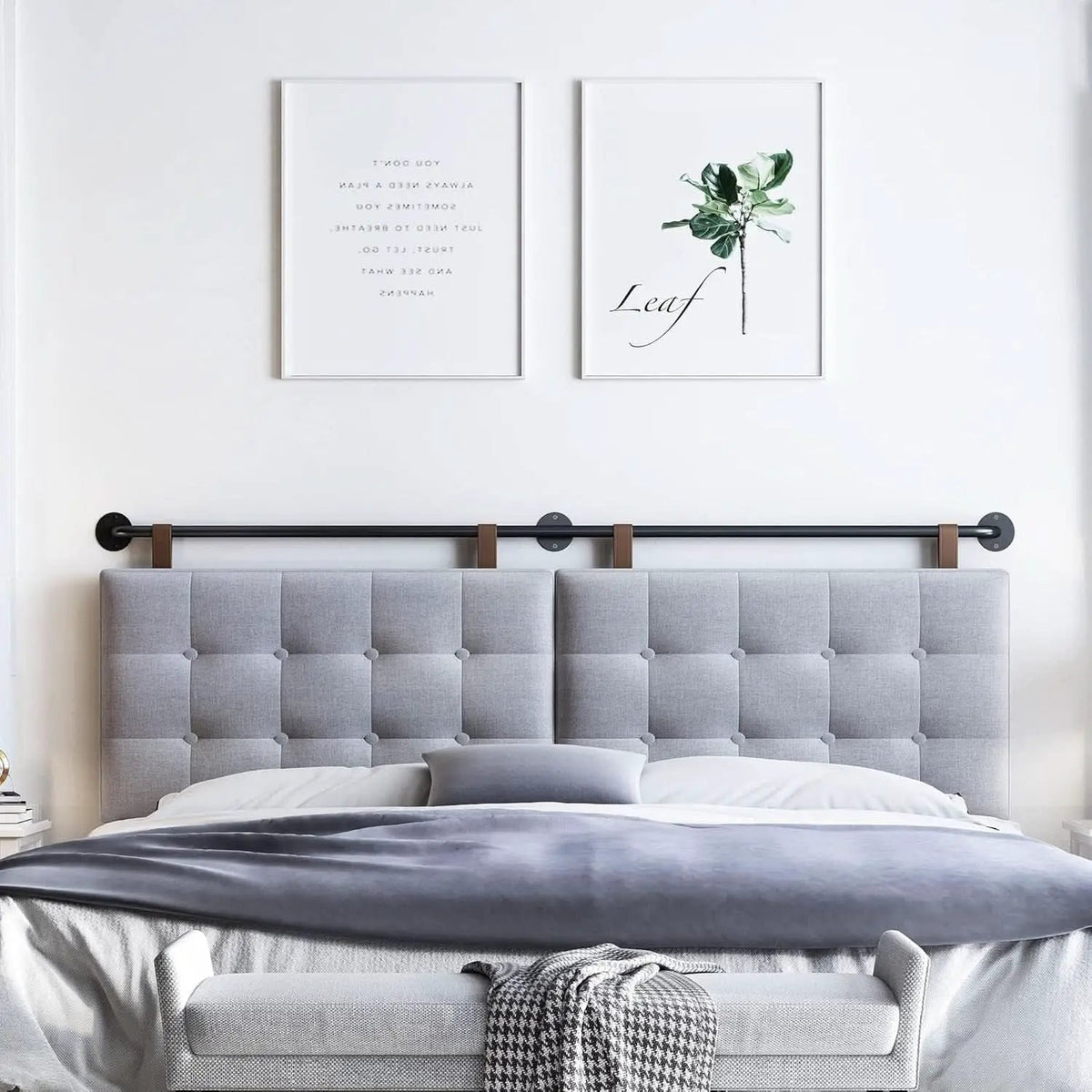 Adjustable Wall Mounted King Size Headboard with Tufting from PriceLows™