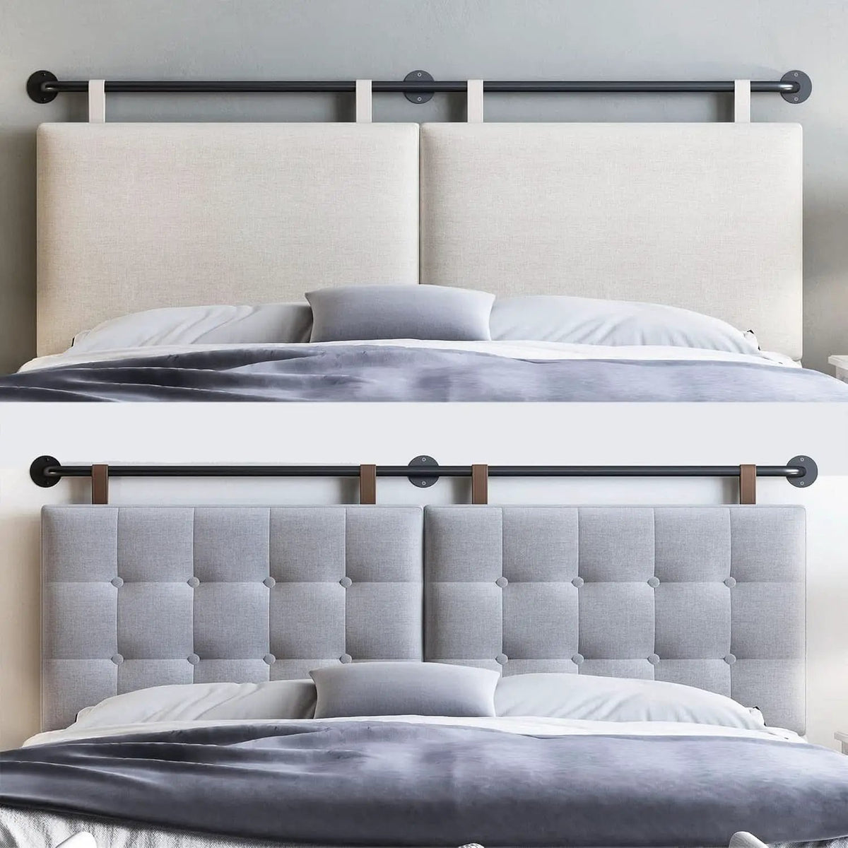 Adjustable Wall Mounted King Size Headboard with Tufting from PriceLows™