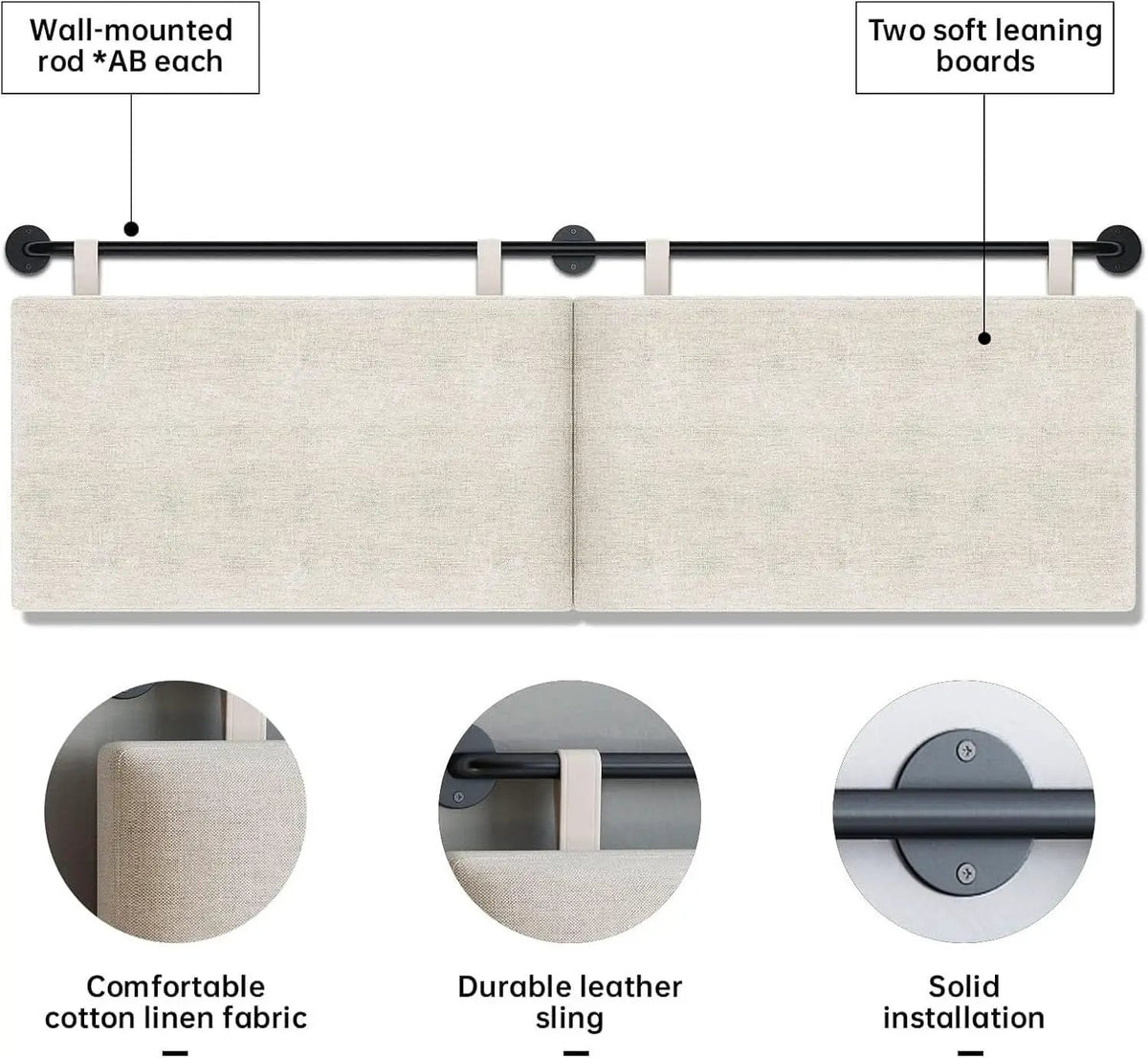 Adjustable Wall Mounted Queen Size Headboard with Tufting from PriceLows™