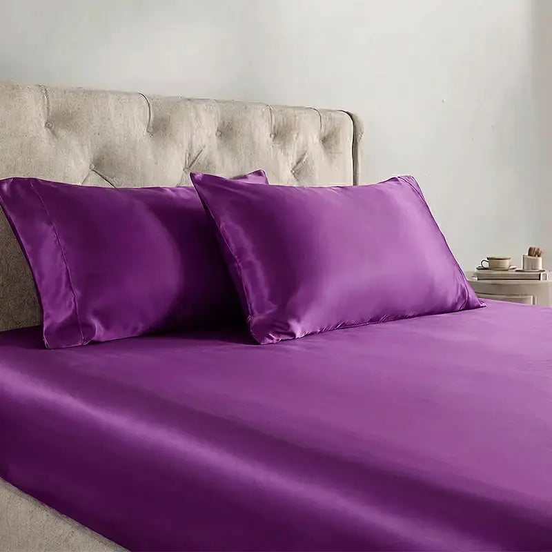 Microfiber Fitted Sheet Set | Satin Finish | 3 Piece Set