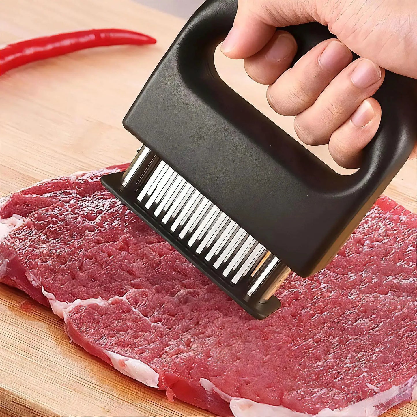 Heavy Duty Meat Tenderizer Tool with 48 Stainless Steel Ultra-Sharp Blades Compact Cooking Tool Handheld Kitchen Item from PriceLows™