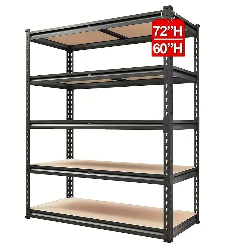 60/72 Inch Heavy-duty Metal Storage Rack, With A Load-bearing Capacity Of 2000 Pounds Per Layer, Adjustable Height from PriceLows™