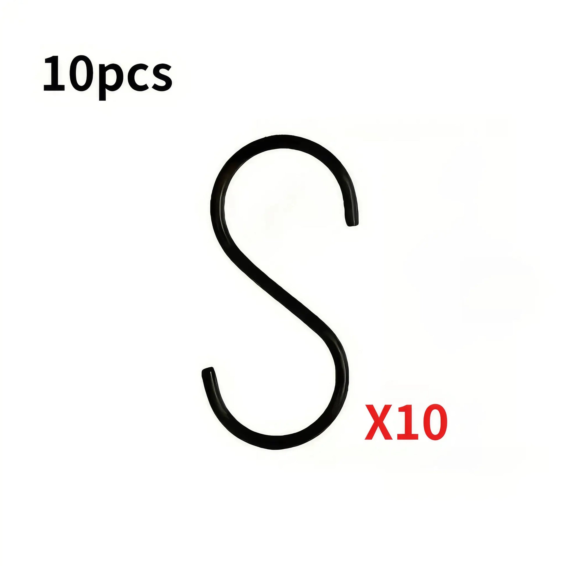 10/20 Black S-shaped Hooks, Wall Mounted Multifunctional Hooks, Used for Hanging Plants, Kitchens, Wardrobes, Black Hooks from PriceLows™