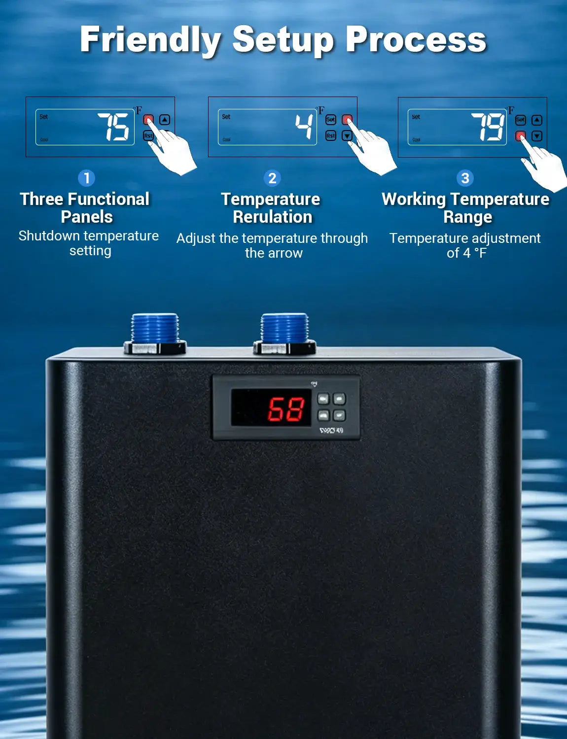 Aquarium Water Chiller | 132 Gallon | 1/2 Horsepower | US Plug