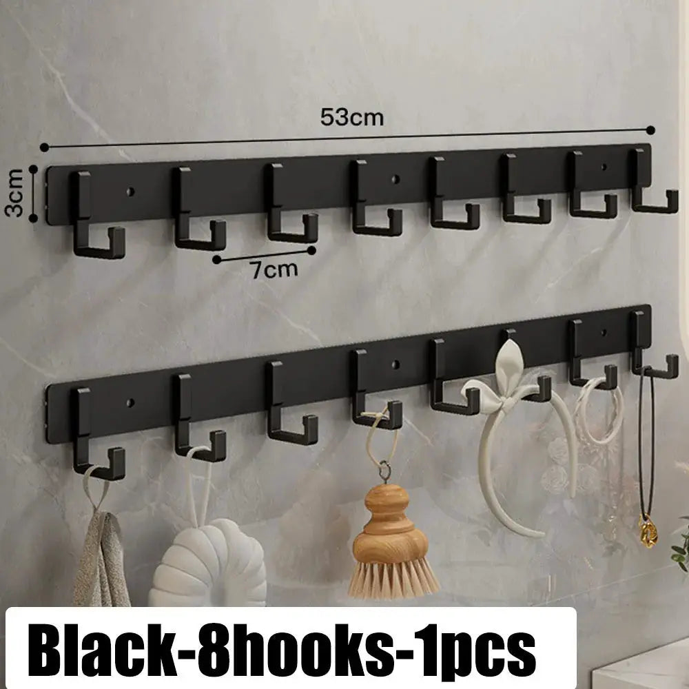 Kitchen space aluminum punch-free hooks are easy to install kitchen utensils storage hooks bathroom bathrobe towel hangers from PriceLows™