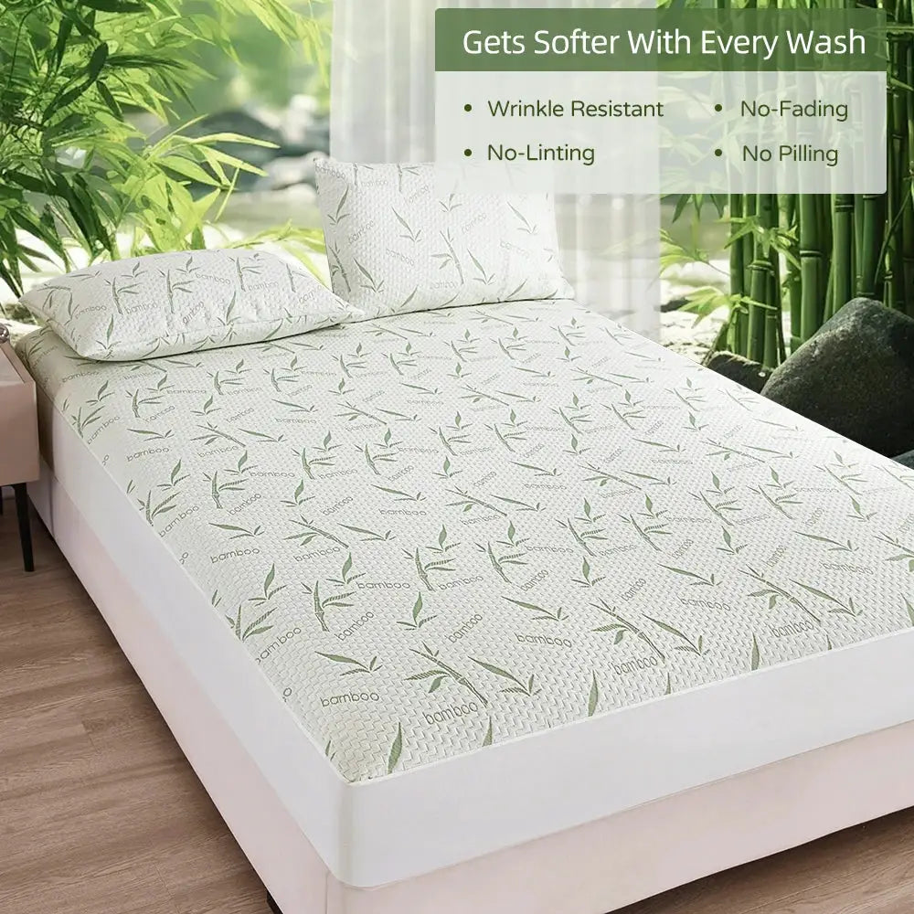 Bamboo Viscose Mattress Cover Fitted Style Soft And Breathable, Mattress Protector Twin Size Bed Fitted Sheet from PriceLows™
