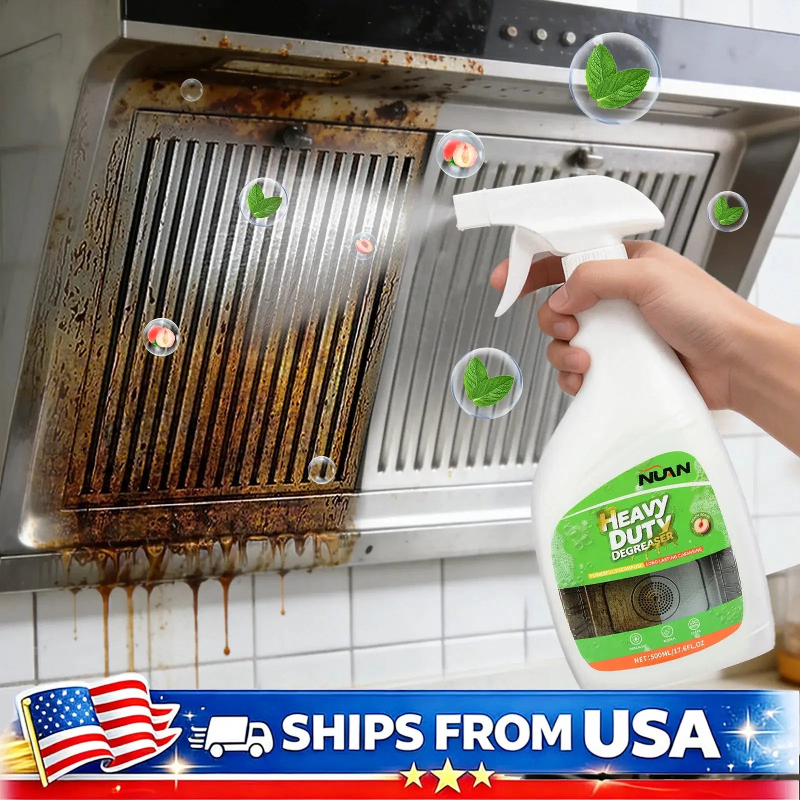 Kitchen Hood Grease Remover Cleaner Heavy Duty Degreaser Spray for Stove Oven Range Hood Cooktop Removes Oil Stains Fast from PriceLows™