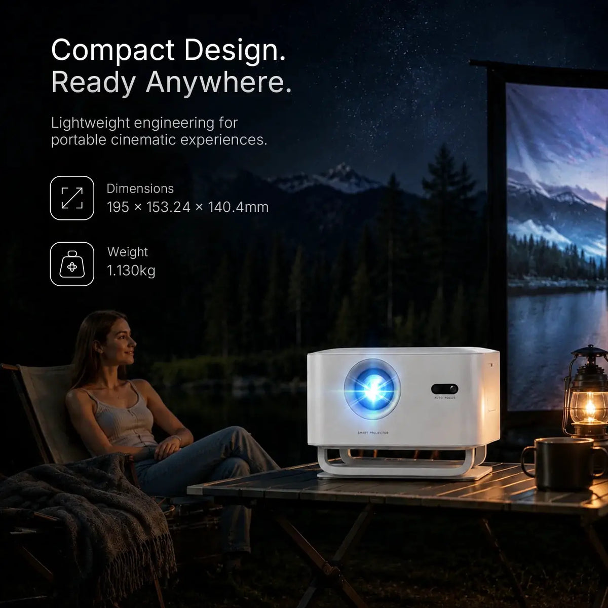 Portable Projector | 1080P Native | Android 14 | Auto Keystone