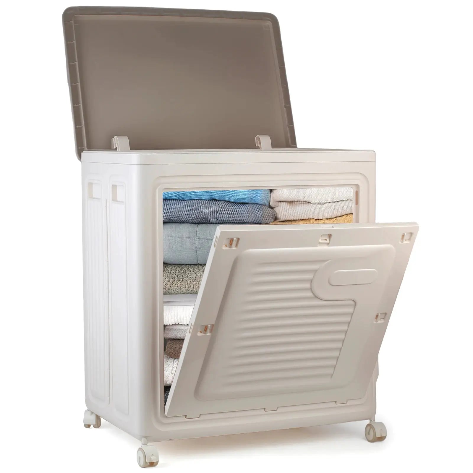 Foldable Storage Box with Wheels – Large Capacity, Dustproof & Multi-Purpose Storage Cabinet, Household Organizer Items from PriceLows™