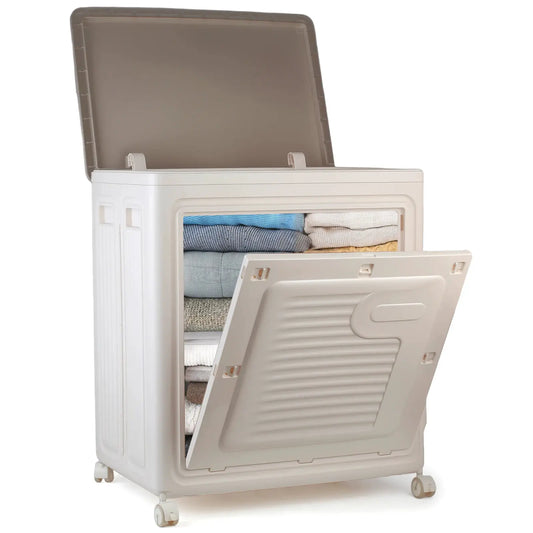 Foldable Storage Box with Wheels – Large Capacity, Dustproof & Multi-Purpose Storage Cabinet, Household Organizer Items from PriceLows™