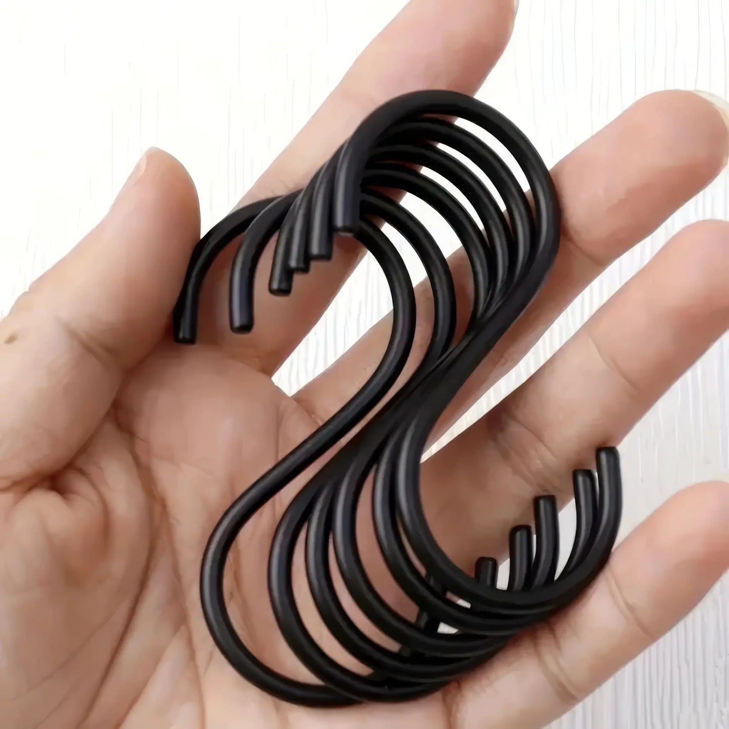 10/20 Black S-shaped Hooks, Wall Mounted Multifunctional Hooks, Used for Hanging Plants, Kitchens, Wardrobes, Black Hooks from PriceLows™