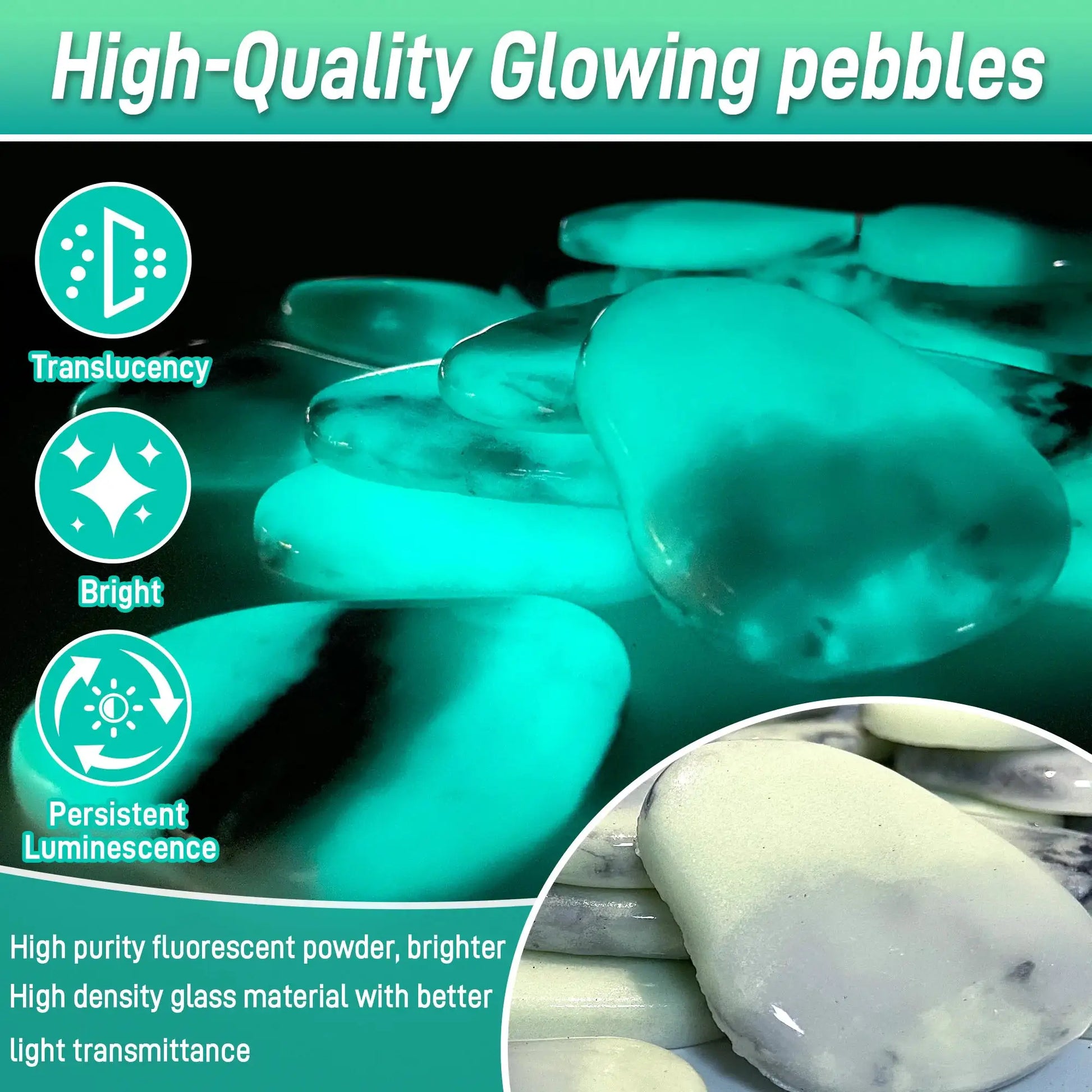 4.5LB Glowing Rocks For Outdoor Decor, Garden Lawn Yard, Aquarium, Walkway, Fish Tank, Pathway from PriceLows™