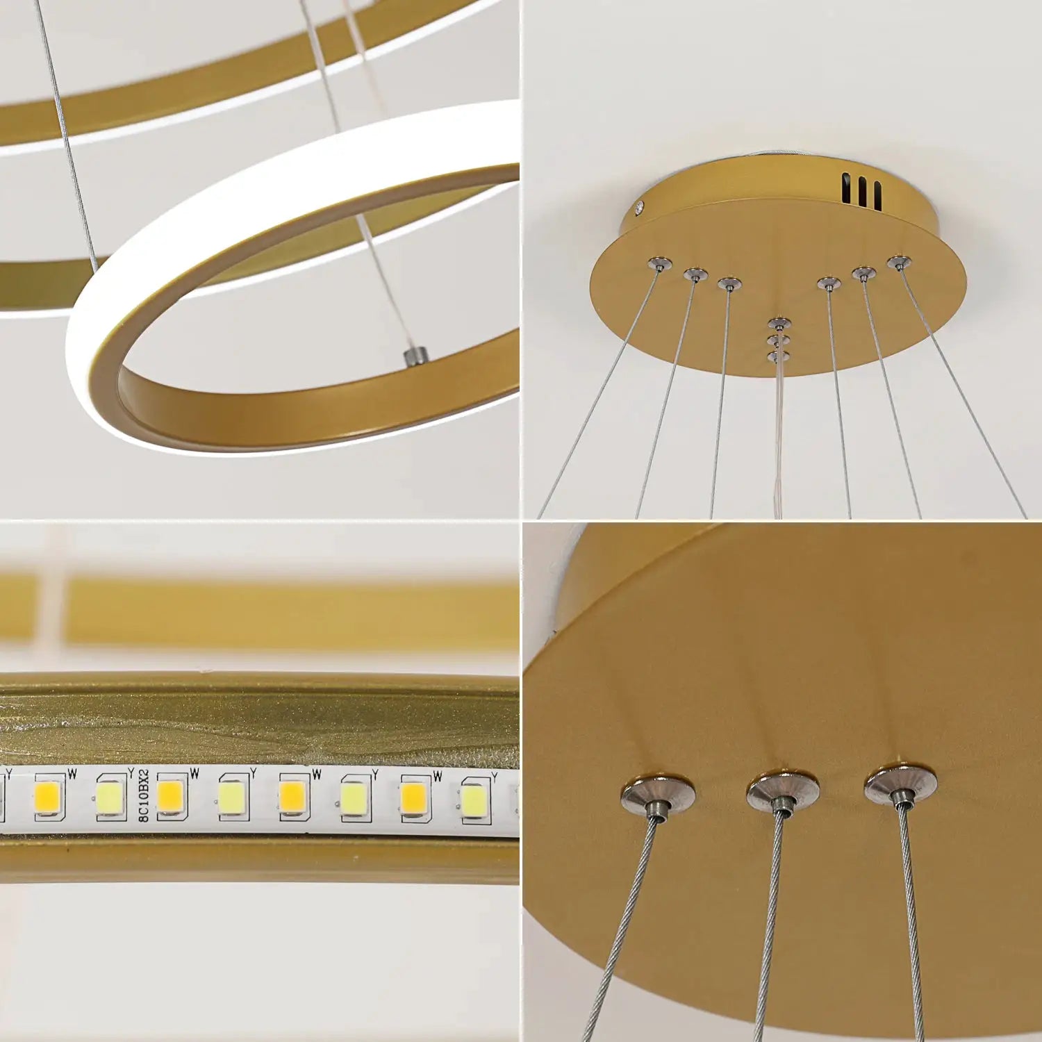 Modern LED Ring Chandelier 3 Ring Dimmable Circular Dining Ceiling Pendant Light for Dinning Room Living Room from PriceLows™