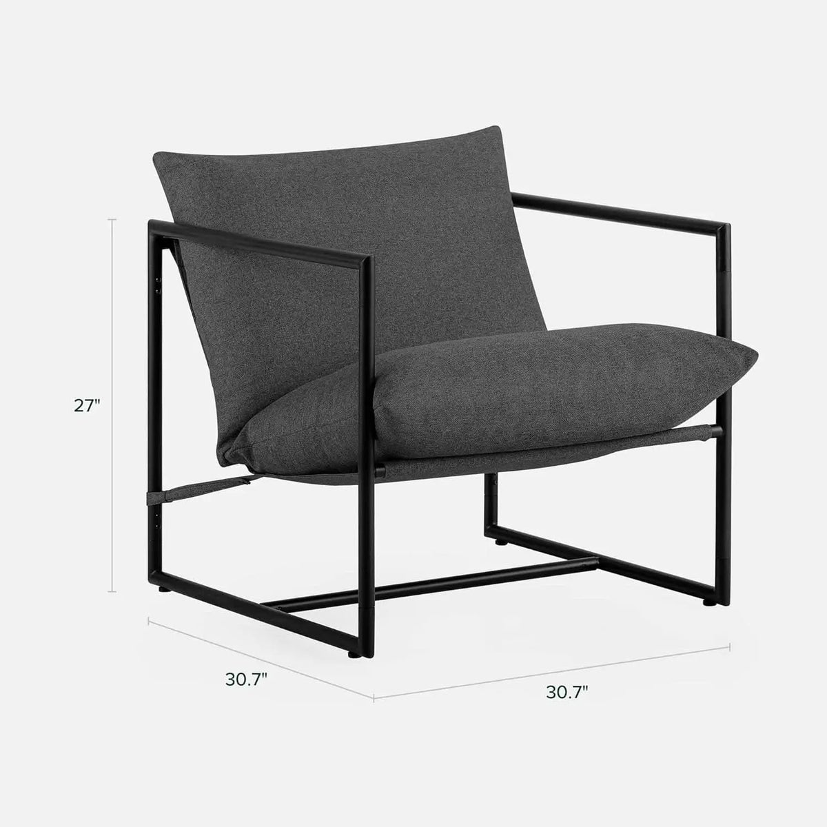 Aidan Sling Chair Dark Grey Metal Frame Shredded Foam from PriceLows™
