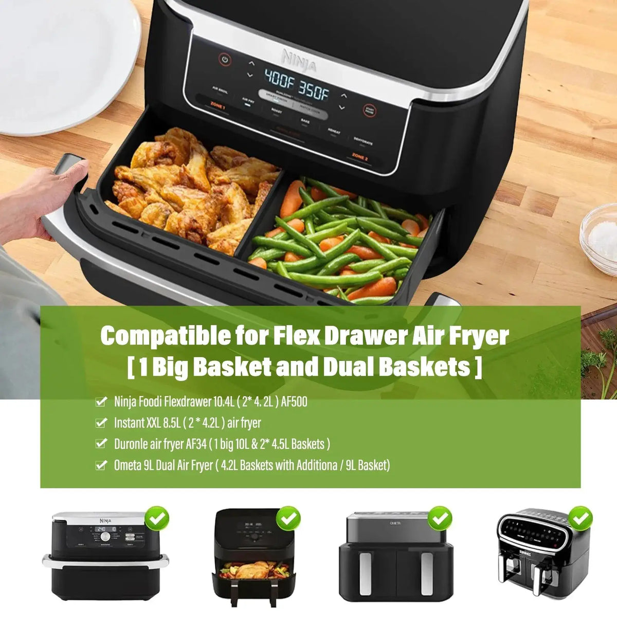 Air Fryer Tray Silicone Mold | 3 Part Set | PriceLows™