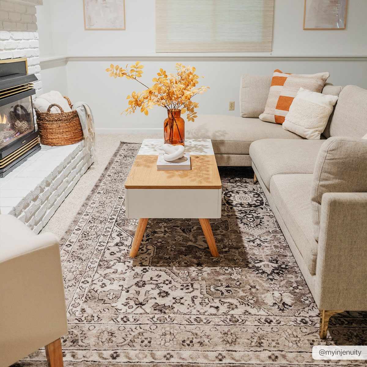 Albie Beige Area Rug from PriceLows™