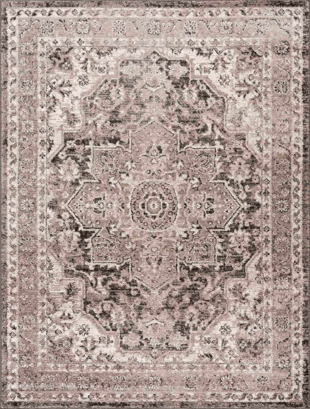 Albie Charcoal & Beige Area Rug from PriceLows™
