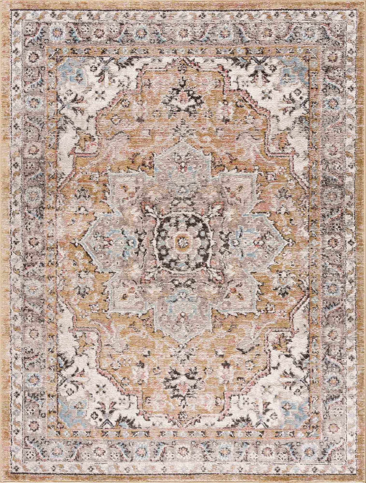 Albie Gold & Beige Area Rug from PriceLows™