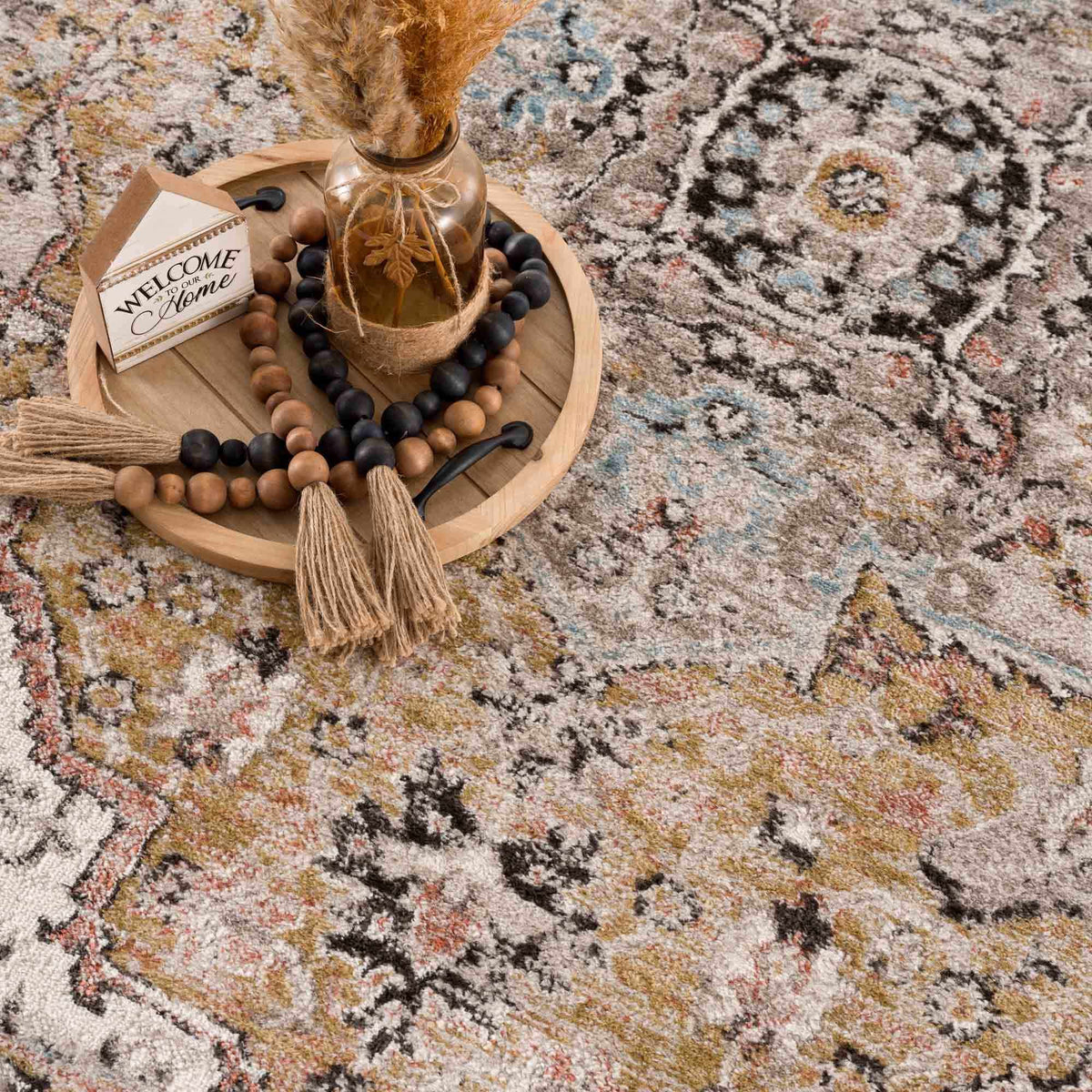Albie Gold & Beige Area Rug from PriceLows™