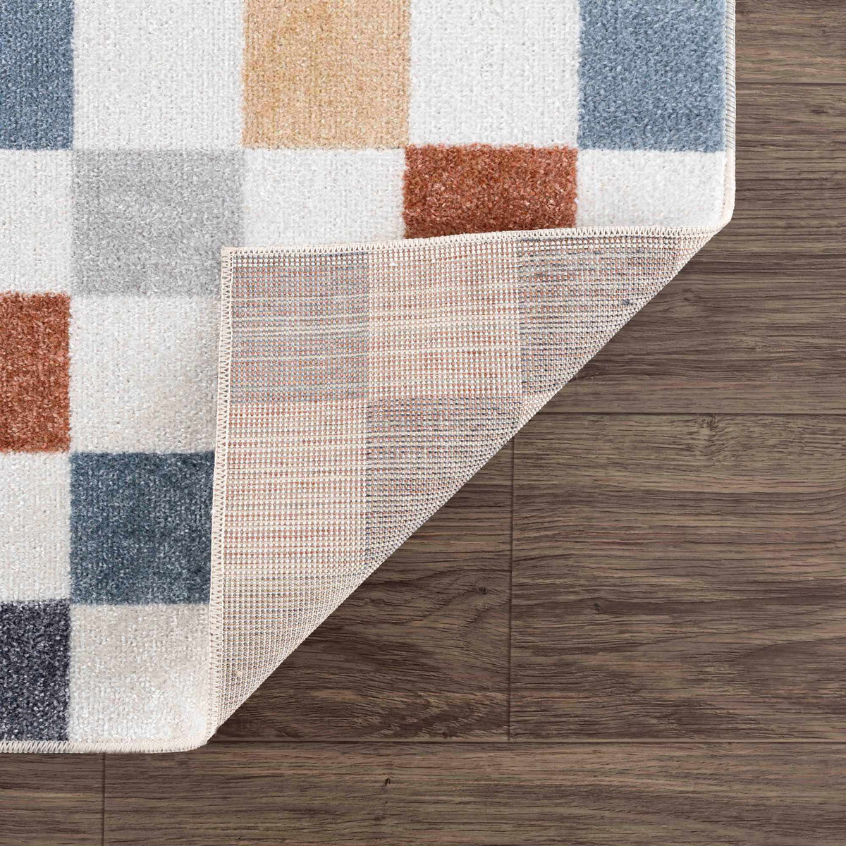 Alie Colorful Checkered Washable Rug from PriceLows™