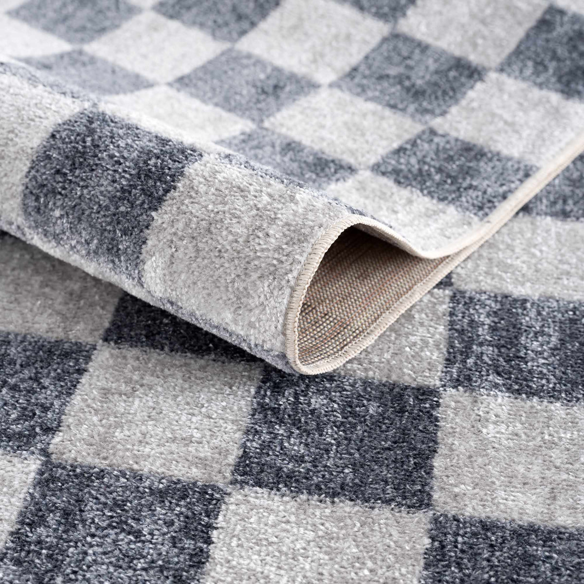 Alie Gray Checkered Washable Area Rug from PriceLows™