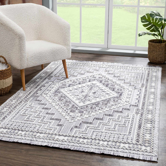 Alya Charcoal Textured Area Rug from PriceLows™