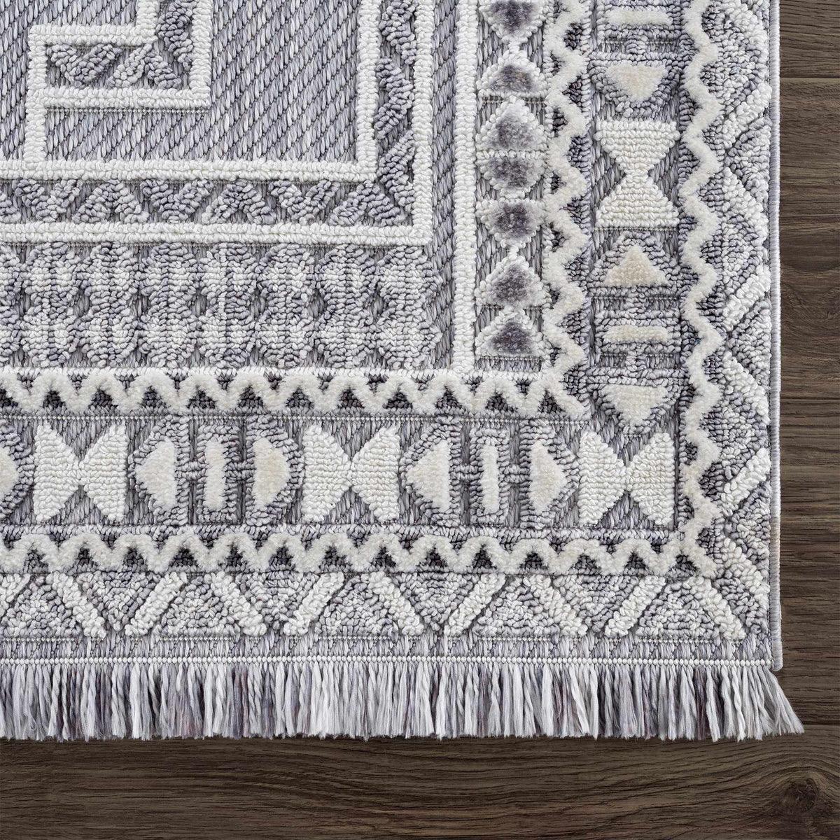 Alya Charcoal Textured Area Rug from PriceLows™